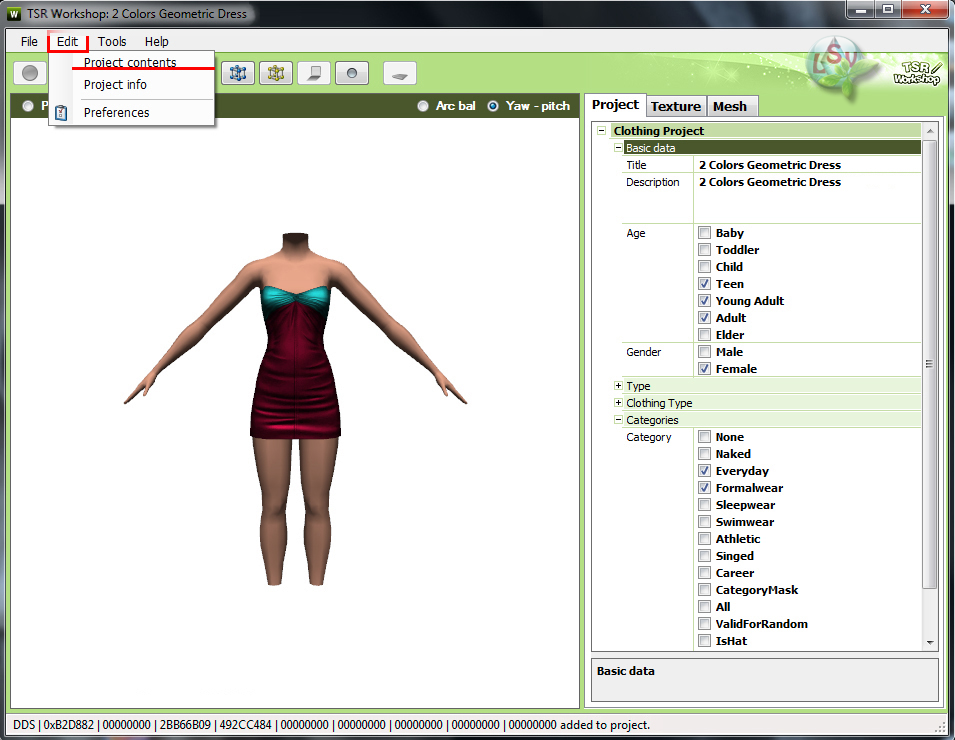 Урок: замена платья в The Sims 2 3