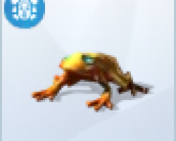 Золотая лягушка с сапфиром и ростком