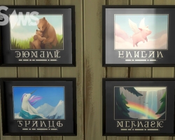 Плакаты из испытания «Позитив» в «The Sims 4»