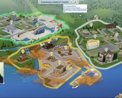 Карта отображается экологическое состояние каждого района в «The Sims 4: Экологичная жизнь»