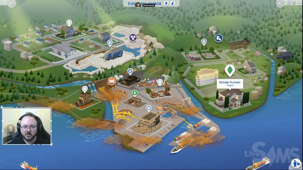 Карта городка Эвергрин-Харбор из «The Sims 4: Экологичная жизнь»