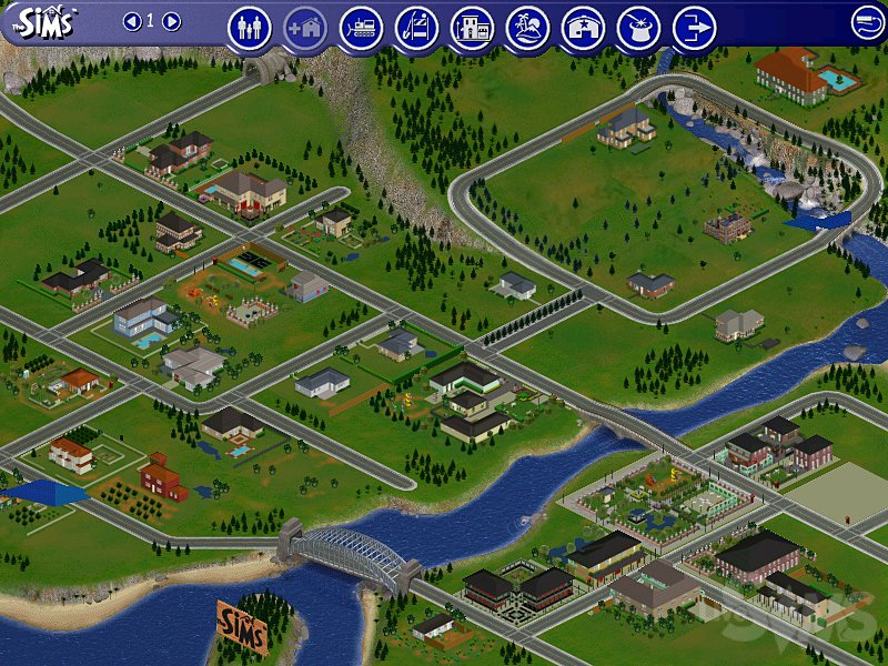 Карта городка в «The Sims»