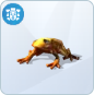 Золотая лягушка с гематитоми волноообразными полосками