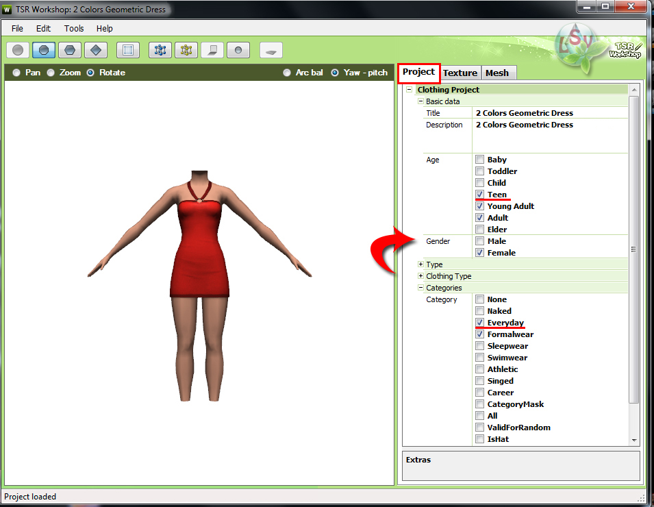 Урок: замена платья в The Sims 2 1